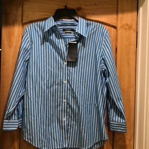 NWT Lauren  Ralph Lauren No Iron Shirt Large
